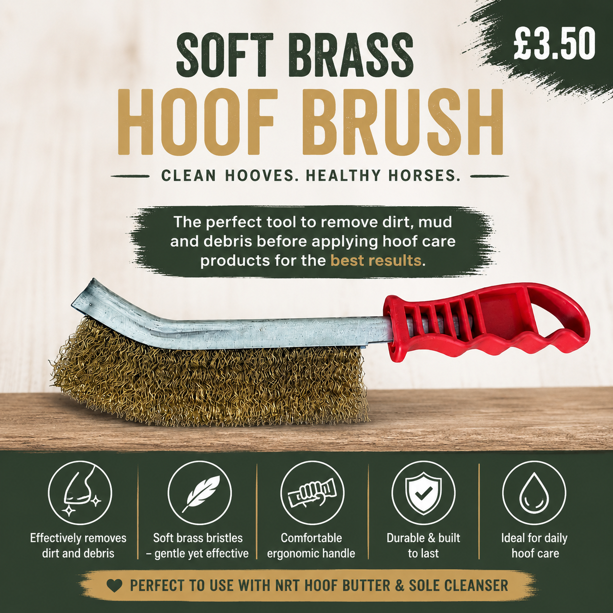 Soft Brass Hoof Cleaning Brush